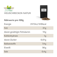Laden Sie das Bild in den Galerie-Viewer, EntoSus - getrocknete Heuschrecken Naturbelassen - nachhaltige Proteinquelle mit mild-nussigem Geschmack