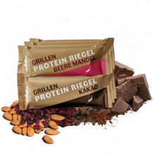 Laden Sie das Bild in den Galerie-Viewer, Protein Riegel 3x Beere Mandel und 3x Kakao
