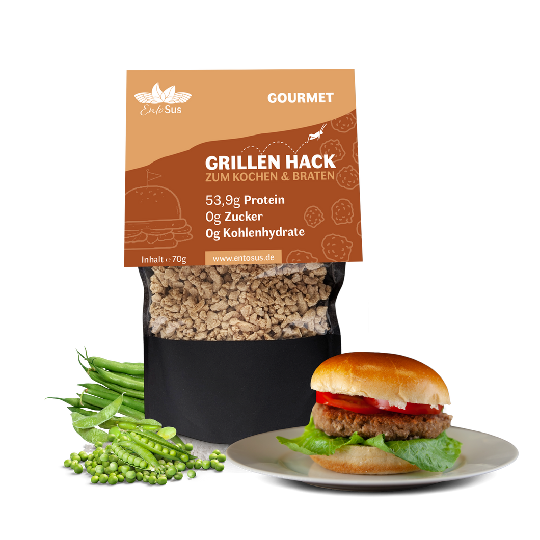 Grillenhack | Texturiertes Grillenprotein| Hackfleischersatz aus Grillen 70g (ergibt ca. 300g)