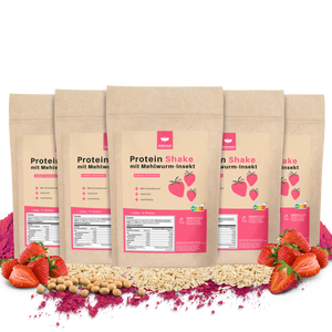 Mybugbar - Protein Shake in 4 Sorten - Erdbeer, Vanilla, Kakao und Banane