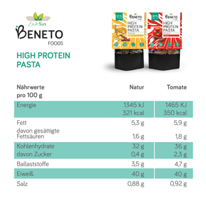 Probierpaket High Protein Pasta | 1x Natur & 1x Tomate | 2x 200g